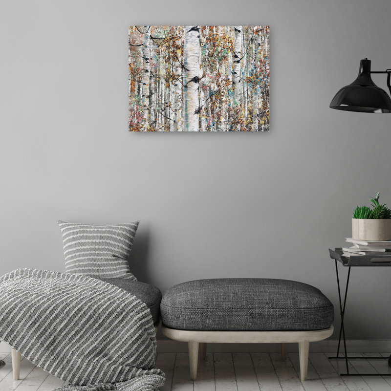 Impression sur toile Jewel Birches par Studio Arts, Toile tendue, H 11 po x l 14 po x P 1,5 po