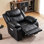   Fauteuil inclinable manuel en similicuir avec massage par vibration et chaleur lombaire, canapé inclinable réglable simple avec pochette de rangement latérale, fauteuil de repos ergonomique pour le salon, le cinéma maison et le salon