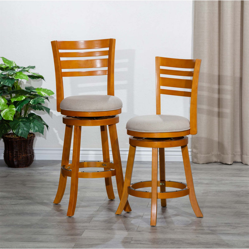 Nichoas Swivel Upholstered Counter Stool, Natural, Charcoal, Bar Stool (30.1" Seat Height)
