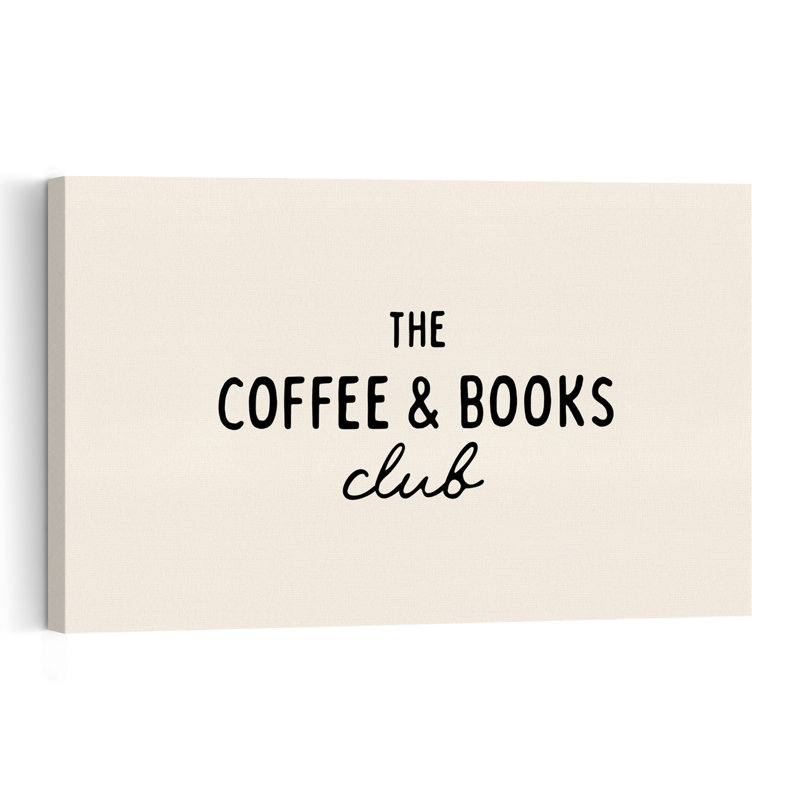 Club de lecture et café - Affiche murale d'architecture moderne minimaliste, H 32 po x l 48 po