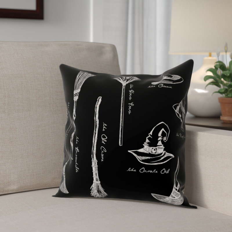 Witch Accessories Reversible Throw Pillow, Outdoor