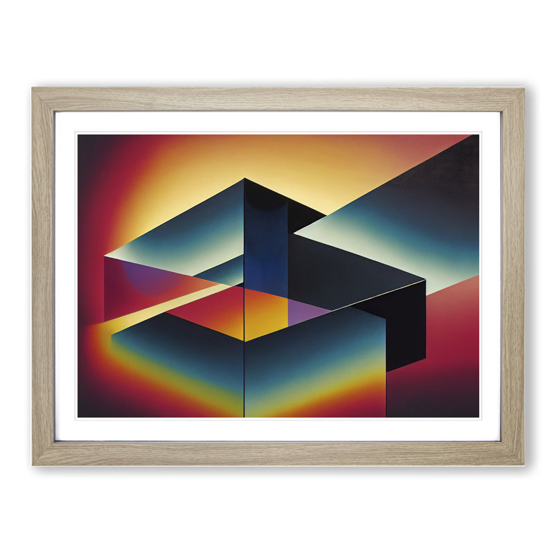 The Engaging Modern Abstract - Single Picture Frame Print, 25cm H x 34cm W, Oak