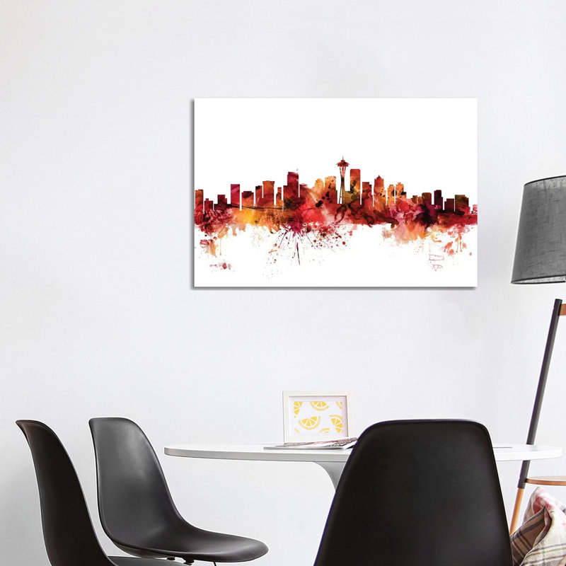 Seattle, Washington Skyline by Michael Tompsett - 1 Piece Wrapped Canvas Wall Art, 101.6 cm H x 66.04 cm W x 1.91 cm D