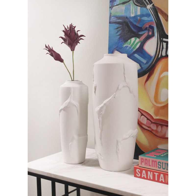 Vase, Blanc, H 19 po x l 19 po x P 47 po