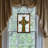 18"H Celtic Cross Stained Glass Window Panel