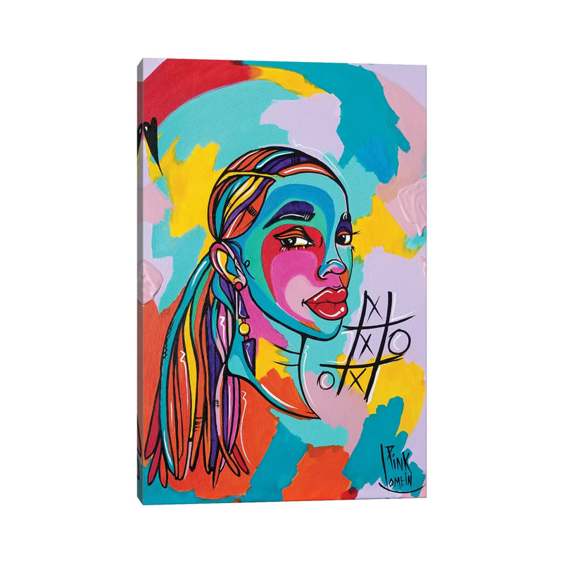Houston par Pinklomein - peinture sur toile tendue, H 12 po x l 8 po x P 0,75 po