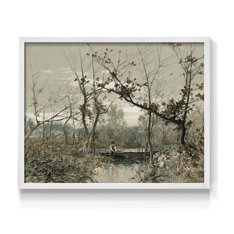 Paysages rétro-CCDCLXXVI-impression encadrée - réaménageable, H 22 po x l 28 po, Blanc