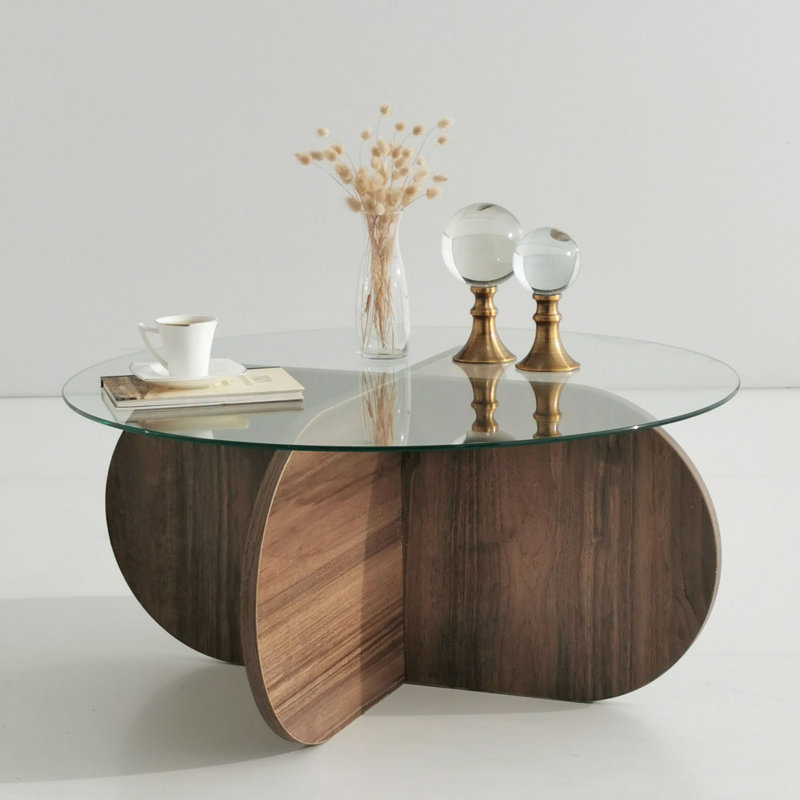 Tonna Four Leg Coffee Table, 35cm H x 75cm W x 75cm D, Walnut