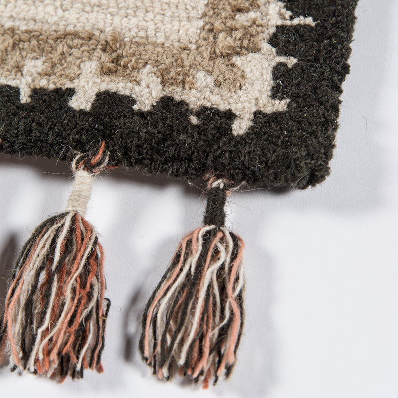 Tahoe Wool Southwestern Area Rug in Pink/Beige/Black, Rectangle 2' x 3'