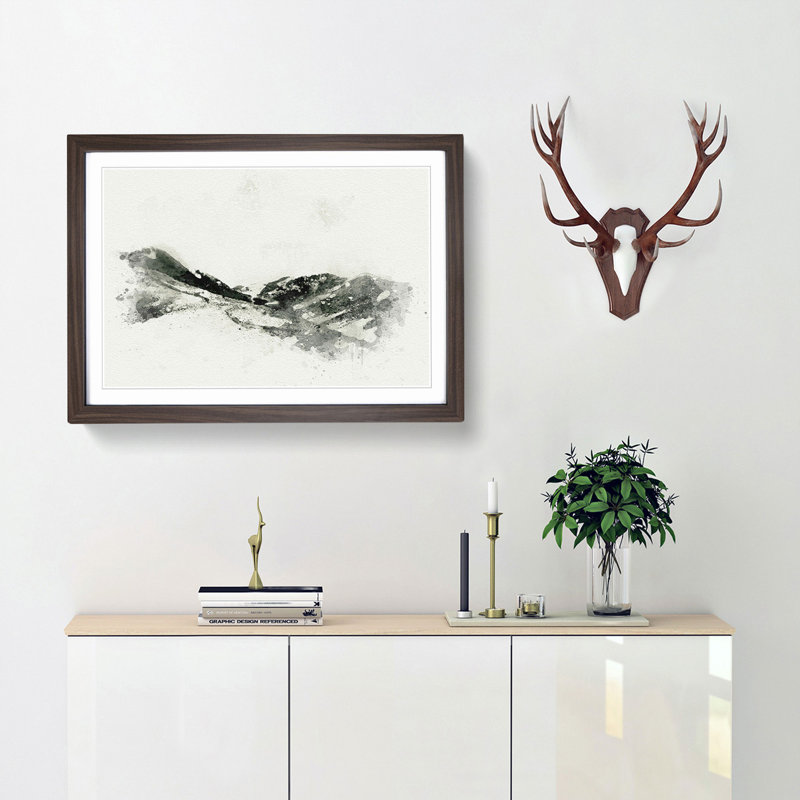 Path Through the Lake District in Abstract - Picture Frame Graphic Art Print, Walnut Framed, 62cm H x 87cm W x 2cm D