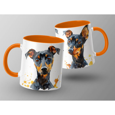 Watercolor Miniature Pinscher Design 11oz Coffee Mug