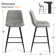 Set of 4 Upholstered Low Back 26" Counter Stool