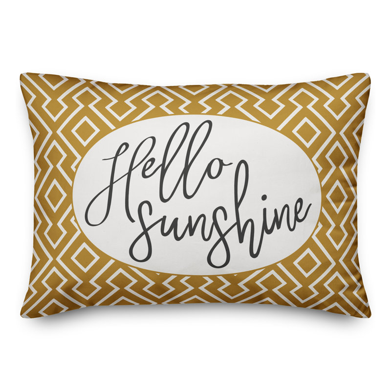 Geometric Outdoor Reversible Throw Pillow, Yellow