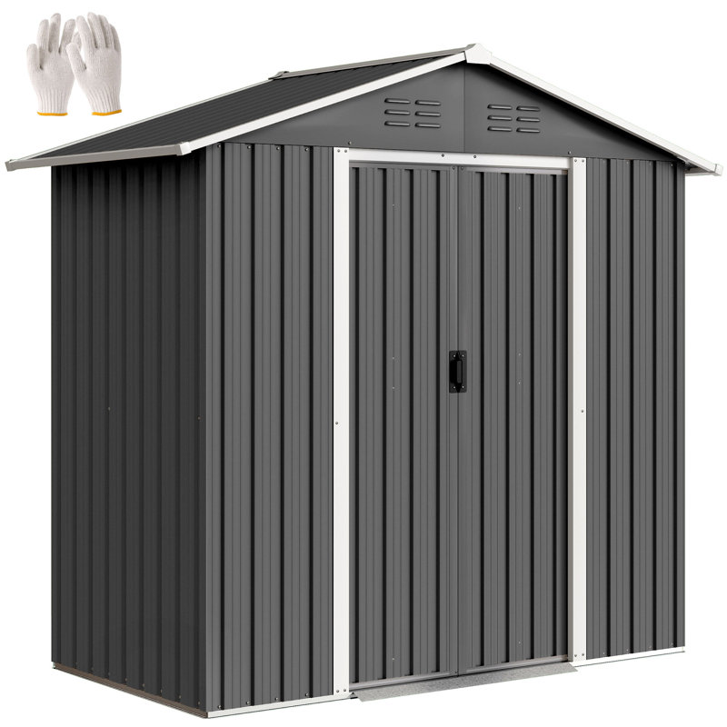 Garden Storage Shed, Light Grey
