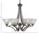 Zilo 6 Light Uplight Chandelier Shown In Graphite Finish With 7” Italian Ice Glass