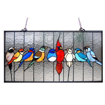 Panneau de fenêtre oiseaux dans la cage
