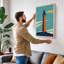 Lighthouse Beacon Art Deco - Wrapped Canvas-396369137-396369139