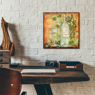 «Grapevine & Wine White» par Art Licensing Studio, art mural en verre acrylique