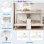 Lit superposé 3 lits en 1 avec bureau intégré, tablettes de rangement et lampe de lecture-785216779