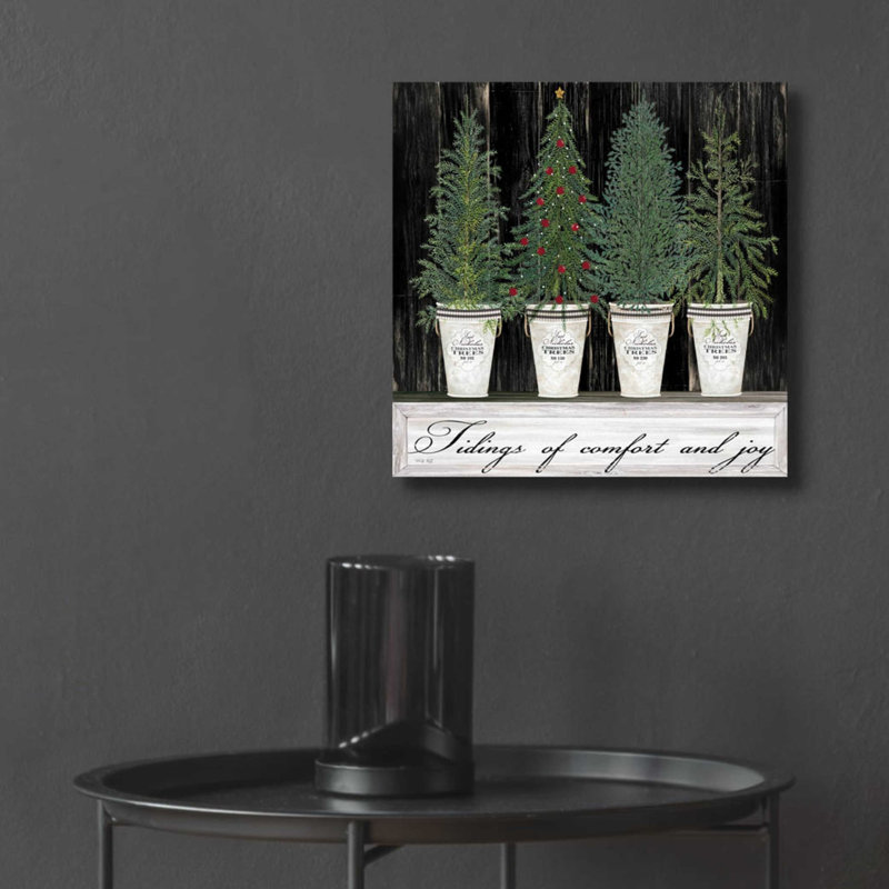 «Tidings of Comfort & Joy» par Cindy Jacobs, art mural en verre acrylique, H 12 po x l 12 po x P 0,13 po