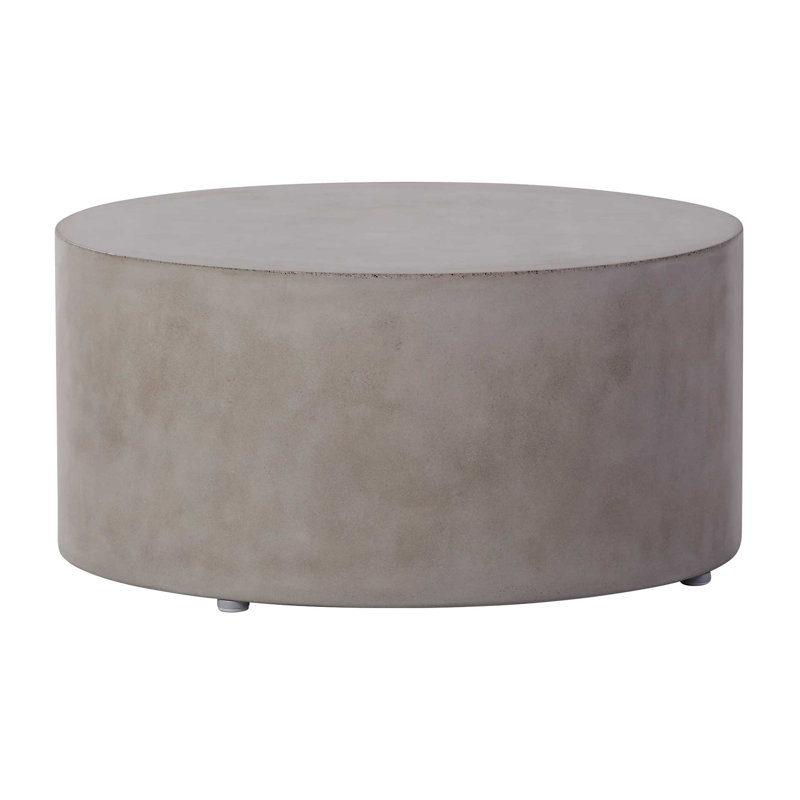 Perpetual Outdoor Round Side Table, Slate Gray/Gold