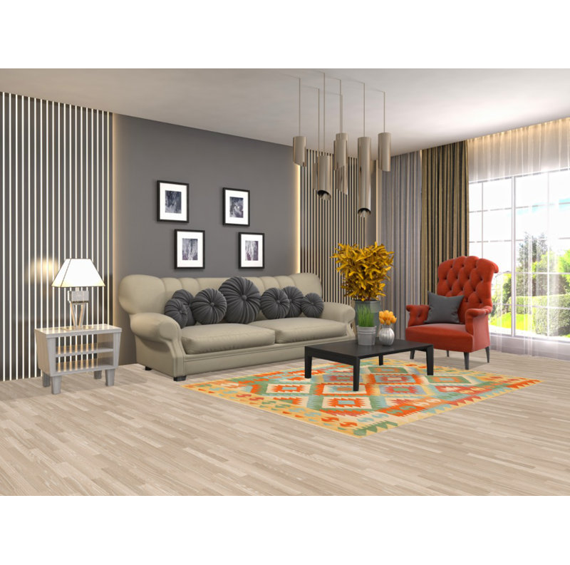Tapis kilim réversible en laine 5 x 7