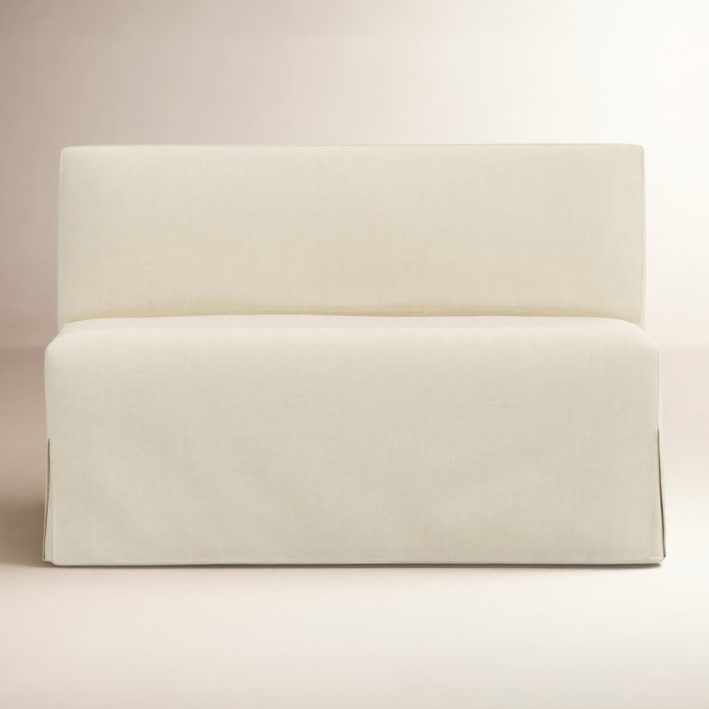 Banc rembourré Stoffer Home x Fabric and Co. Lindy, Crème de lin décontractée