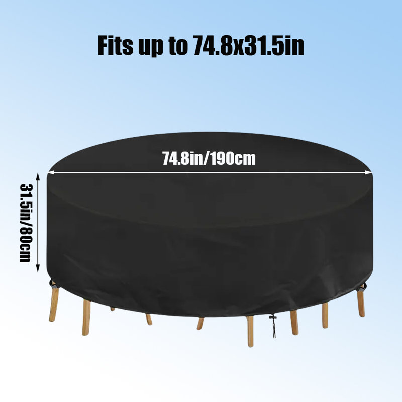 Round furniture covers, 9.45" H x 9.06" W x 2.76" D