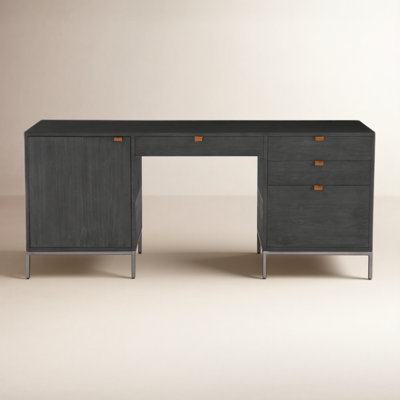 Loki Solid Wood Iron Executive Desk