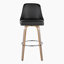 Tabouret de comptoir à hauteur fixe cloutée 27 po avec pieds en bois courbé et repose-pieds rond - ensemble de 2-122027083-122027085