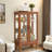 Curio Cabinet With 2 Tempered Glass Doors, Adjustable Shelves And Led Light-1031905955