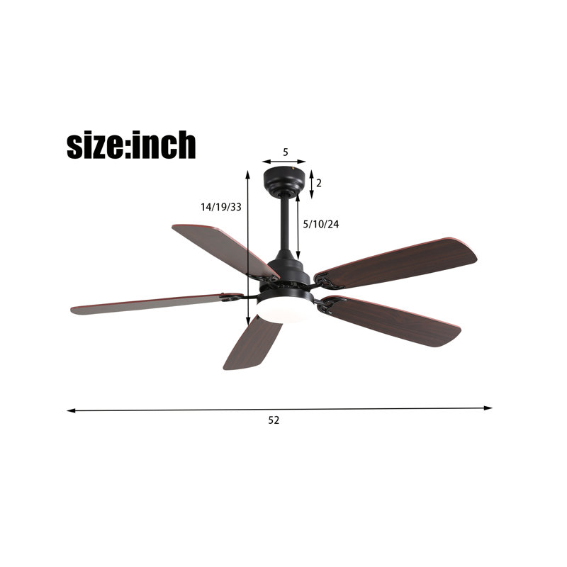 Ventilateur de plafond 52 po avec lumières DEL Keagon