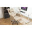 Fauteuil de bureau beige avec repose-pieds confortable en cuir résistant à l'eau et à la rotation-121074258