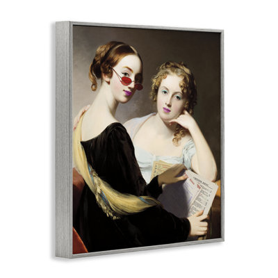 Vintage Ladies Ordering Takeout Framed Giclee, design by Wild Apple Portfolio