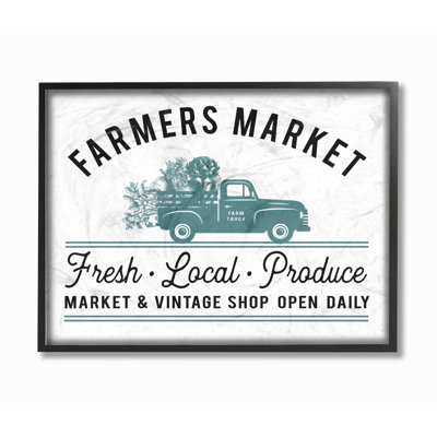 «Farmers Market» par Lettré et doublé - publicité rétro sur toile