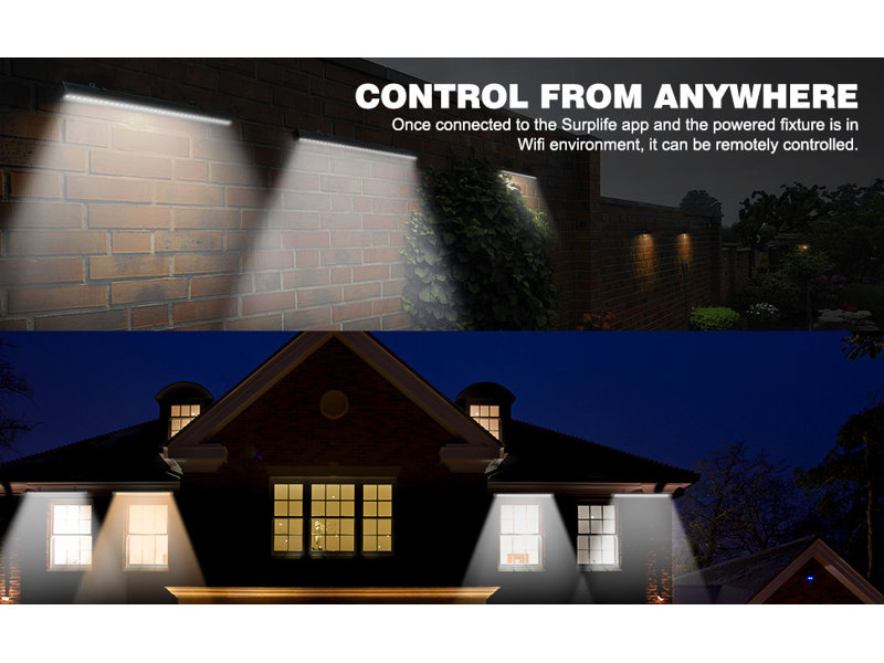 Smart Wall Washer Lights Adjustable Color Temperature 2700K-6500K,72W 9600lm 1%-100% Brightness Dimmable LED Bar Light APP & Remote Control for Outdoor, Compatible with Alexa/Google Assistant