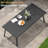 6 - Person Rectangular Aluminum Dining Set with Cushions and Umbrella Hole (Set of 7)-106912956