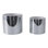 Sagebrook Home Elegant Silver Ceramic Disco Planter, 2-Pieces