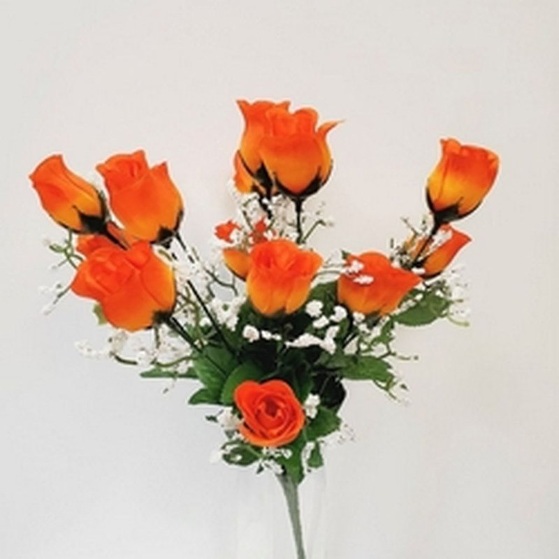 Fabric Rose Arrangement, Orange
