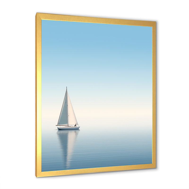 Coastal Calm White, photo de bateau à phoque sur toile, H 40 po x l 30 po x P 1,5 po, Encadrement doré