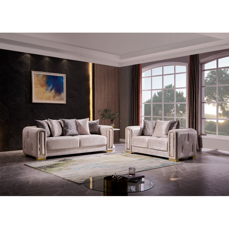 Ensemble de salon moderne 2 pièces IMPREZA (beige) (CA), Beige