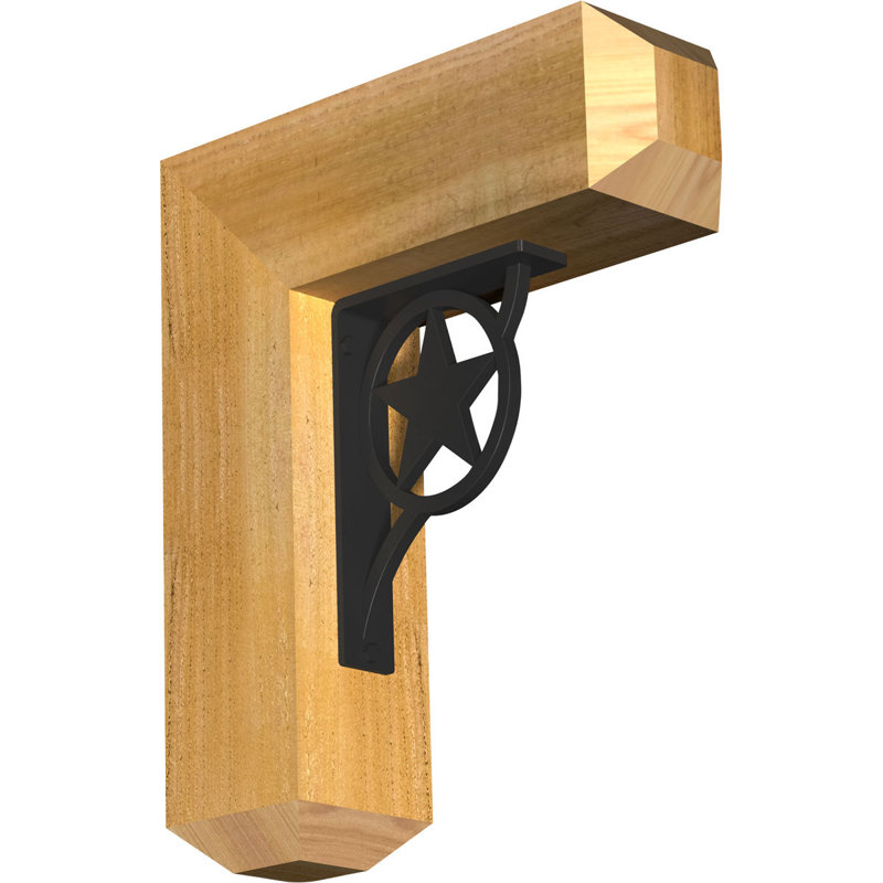 Support simple Ironcrest de 4 po Austin, H 12 po x P 9 1/2 po, Cèdre rouge de l'Ouest l 3 1/2 po x T 2 po (lisse