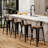 Metal Counter And Bar Stools-543955498-543955496