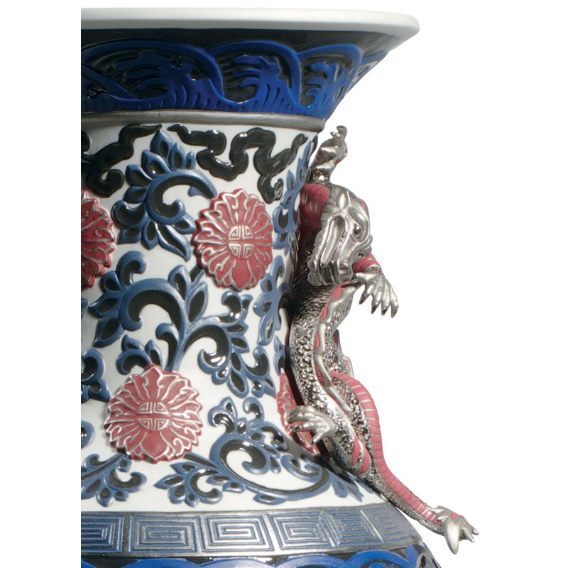 21.25" Porcelain Table Vase, Red