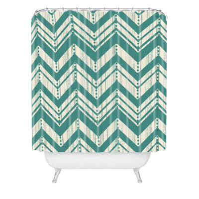 Heather Dutton Chevron Shower Curtain with Hooks Included