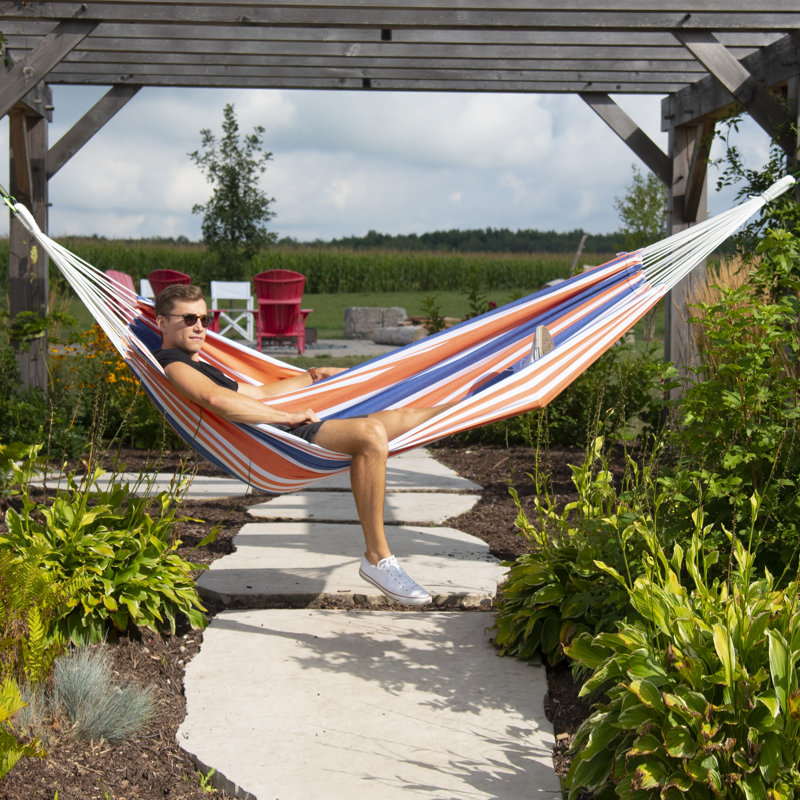 Audrey Cotton Hammock, Single, Orange Punch