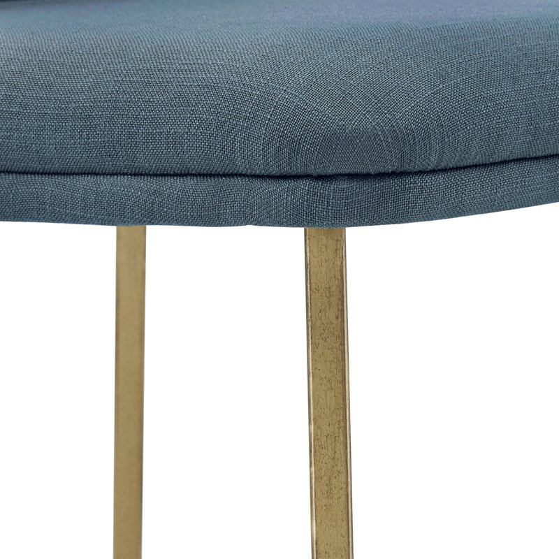 Chaise d'appoint rembourrée en lin Ainhoa, Bleu