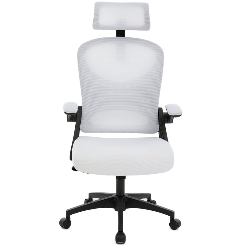 Chaise de bureau ergonomique Loriece en maille pour usage commercial, White