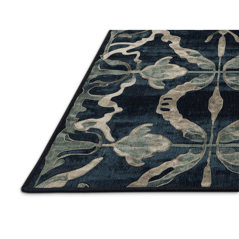 Machine Washable Gray Area Rug, Rectangle 5' x 8'