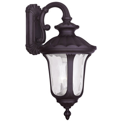 Lanterne murale d'extérieur 3 lumières avec abat-jour en verre transparent